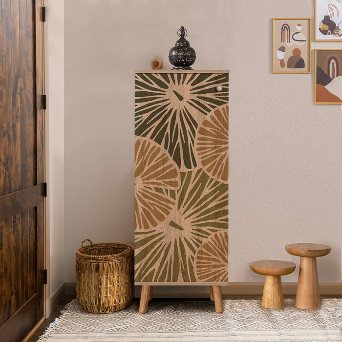 Hanah Home S 929 Zapatero de Aglomerado Melamina 50x135x38cm con Patas y Tiradores de Madera Maciza